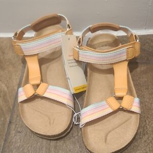 Cat & Jack Orange and Pink Sandals with Adjustable Ankle Strap